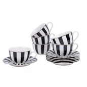 Serwisy do kawy i herbaty - Serwis kawowy porcelanowy AMBITION Ribs 6 osób (12 elementów) - miniaturka - grafika 1