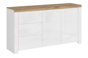 Duża komoda 150 cm do pokoju dziennego biała / dąb DAMINO - Komody Duża komoda 150 cm do pokoju dziennego biała / dąb DAMINO - Komody - miniaturka - grafika 1