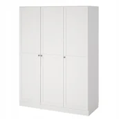 Szafy - Szafa biała matowa 3 drzwiowa pojemna półki drążęk 61x195x200 cm Billund - miniaturka - grafika 1
