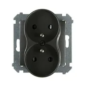 Wyłączniki światła i elektryczne - Simon Gniazdo podwójne 2 x 2P + Z 54 antracyt - miniaturka - grafika 1