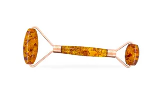 Crystallove CRYSTALLOVE Masażer do twarzy z Bursztynu Koniak - Rollery do masażu - miniaturka - grafika 1