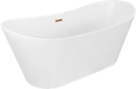 Wanny - Mexen Montana wanna wolnostojąca 180 x 90 cm, biała, przelew miedź szczotkowana - 52011809000-65 - miniaturka - grafika 1