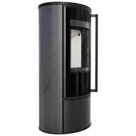 Piece wolnostojące - Piec stalowy ERIK fi150 5,5kW ceramika akumulacyjna GRAFITE SATIN domykanie - miniaturka - grafika 1