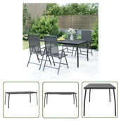 Stoły ogrodowe - The Living Store Stolik ogrodowy - antracytowy - 165x80x72 cm - stalowa siatka - Stół Ogrodowy - miniaturka - grafika 1