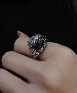 Pierścionki - Pierścionek Azurytowy Przypływ - miniaturka - grafika 1