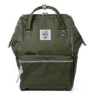 Torebki damskie - Plecak damski marki Anello o dużej pojemności Oxford, wodoodporny, szkolny, antykradzieżowy, męski i damski plecak podróżny Zielony armii 14 inches - miniaturka - grafika 1