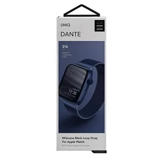 UNIQ pasek Dante Apple Watch Series 4/5/6/7/SE 40/41mm. Stainless Steel niebieski/marine blue - Akcesoria do smartwatchy - miniaturka - grafika 2