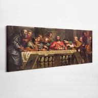Ikony i obrazy sakralne - Ostatnia wieczerza Jezus Apostołowie - obraz polycanvas, 125x50 - miniaturka - grafika 1