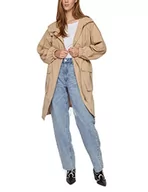 Kurtki damskie - Vila Damska kurtka VISILIANA Long Jacket-NOOS Parka, sezam, 36, Sesame, 36 - miniaturka - grafika 1