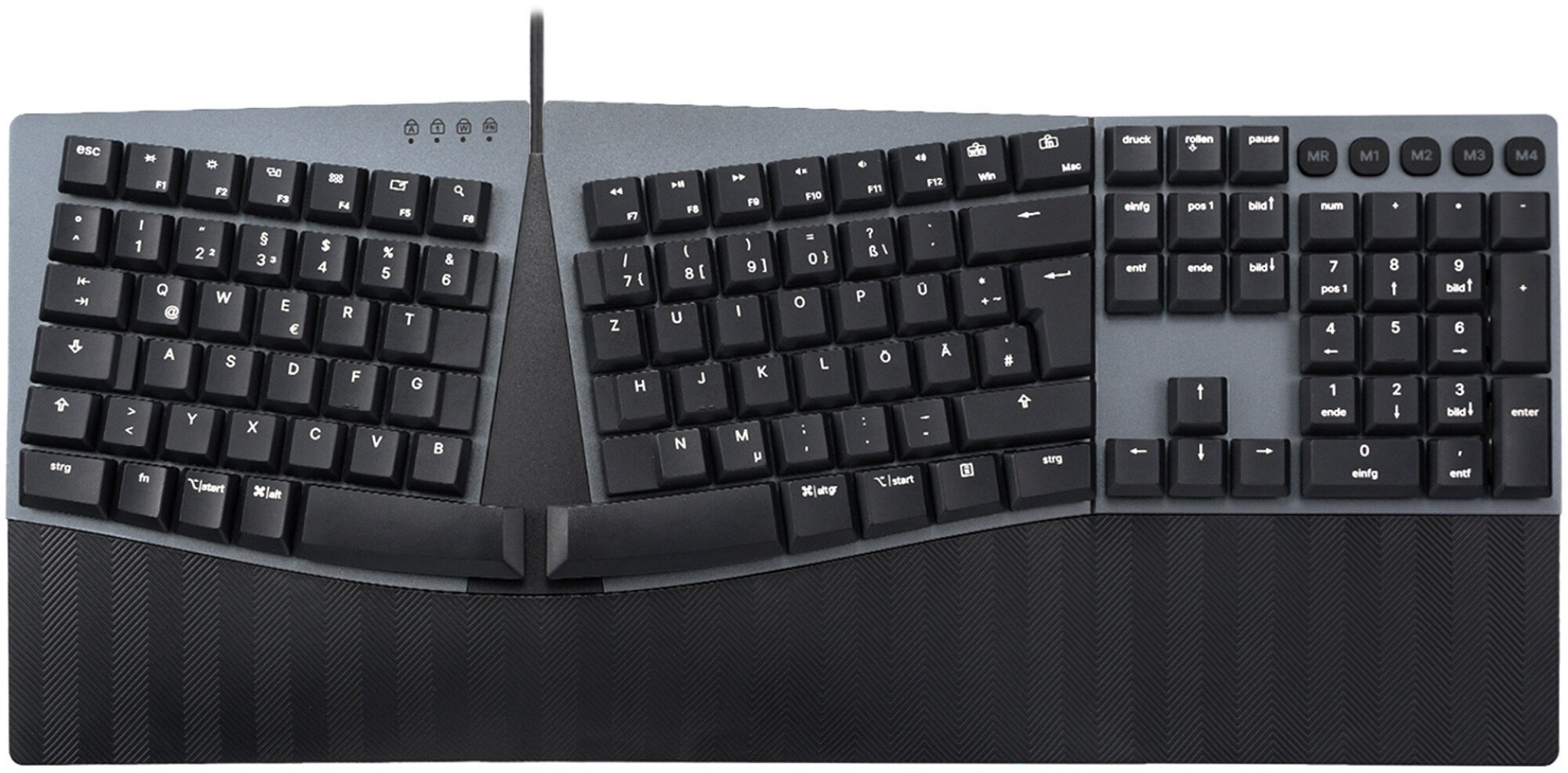 Perixx PERIBOARD-535 DE BR, ergonomiczna mechan. USB klawiatura brązowe przyciski 57156E