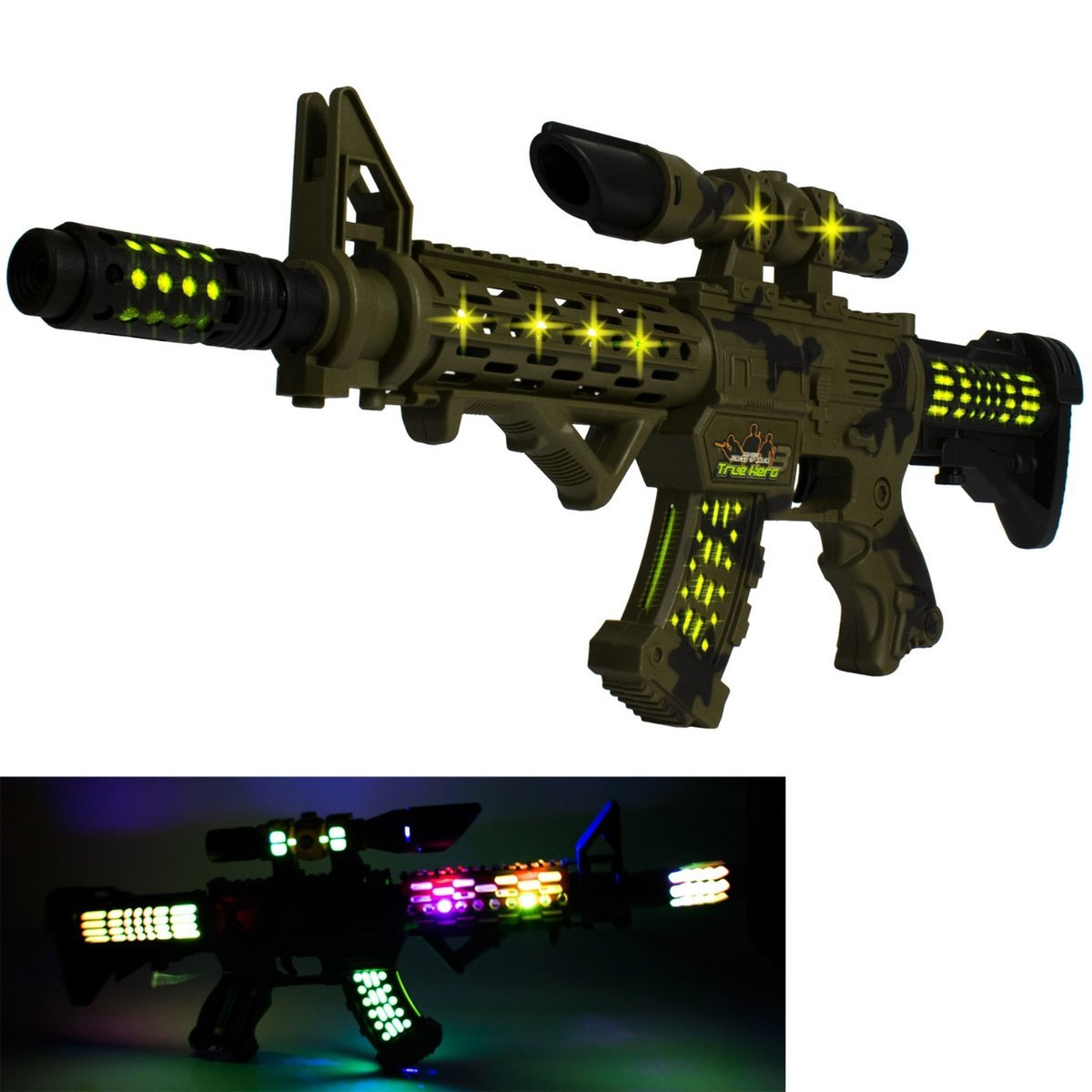 Duży karabin zabawka, brązowy