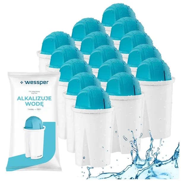 Filtr aquaclassic Alkaline pH+ do dzbanek filtrujący szklany Wessper D2 15x