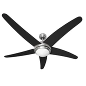 Wentylatory sufitowe - Wentylator sufitowy Wiltec Ø 136 cm z 5 łopatkami, wentylator z 3 prędkościami i lampą, wentylator z pilotem, timerem, trybem letnim i zimowym - miniaturka - grafika 1