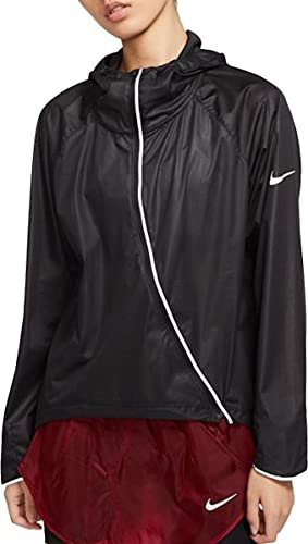 Nike W NK SHLD JKT HD RUNWAY damska kurtka sportowa, czarna/(odblaskowa srebrna), S