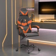 Fotele gamingowe - Lumarko Fotel gamingowy, czarno-pomarańczowy, sztuczna skóra - miniaturka - grafika 1