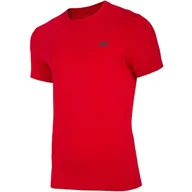 Koszulki męskie - 4F, T-Shirt męski, NOSH4-TSM003 62S, czerwony, rozmiar S - miniaturka - grafika 1