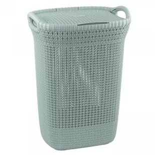 Curver Kosz na pranie Knit, szaroniebieski, 57 l - Kosze na bieliznę - miniaturka - grafika 1