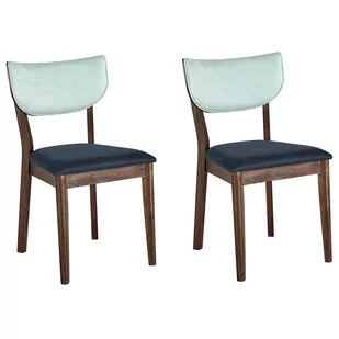 Zestaw 2 krzeseł do jadalni drewniany ciemny z niebieskim MOKA - Krzesła Zestaw 2 krzeseł do jadalni drewniany ciemny z niebieskim MOKA - Krzesła - miniaturka - grafika 1