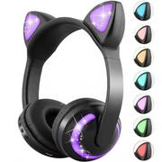 Słuchawki - Nowy urocze kocie uszy LED Bluetooth słuchawki Bluetooth 5.0 słuchawki dla dzieci świecące światło - miniaturka - grafika 1
