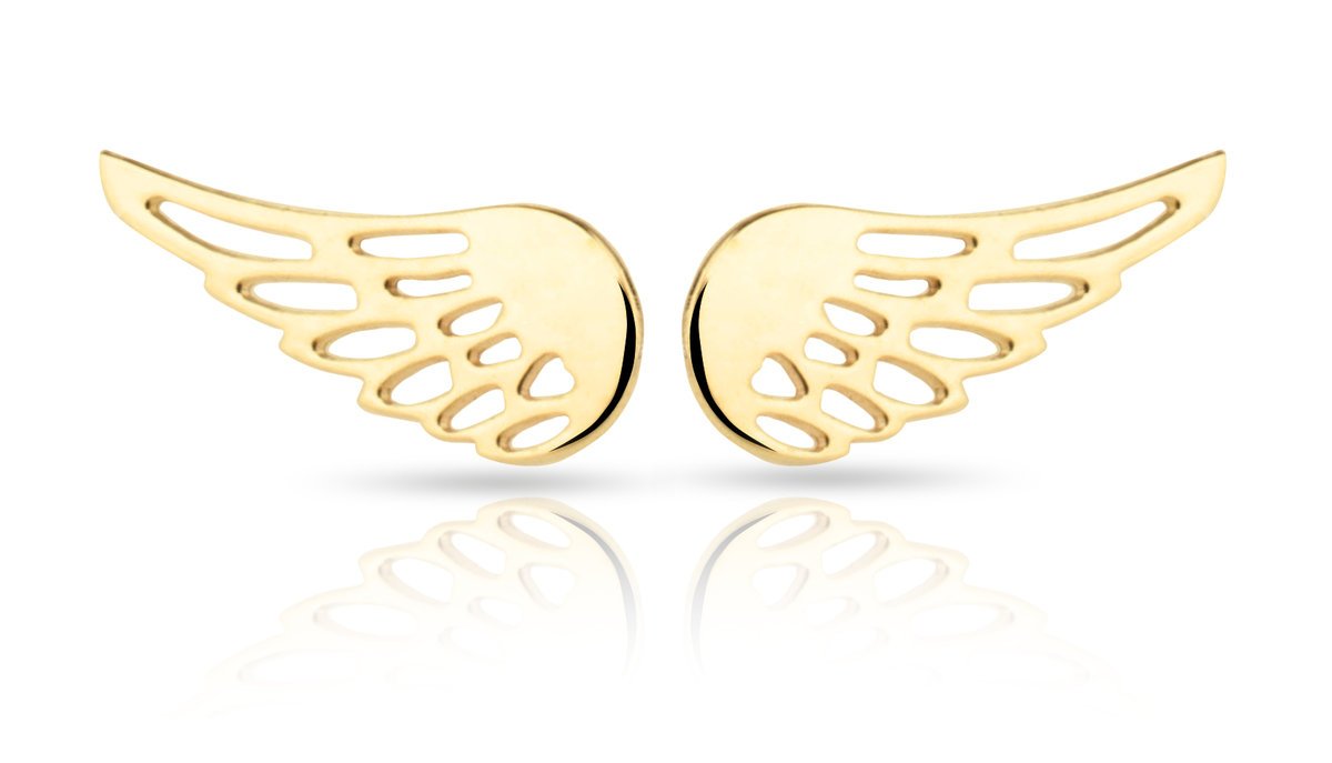ZŁOTE KOLCZYKI SKRZYDłA ANIOŁA WINGS 585 14KT