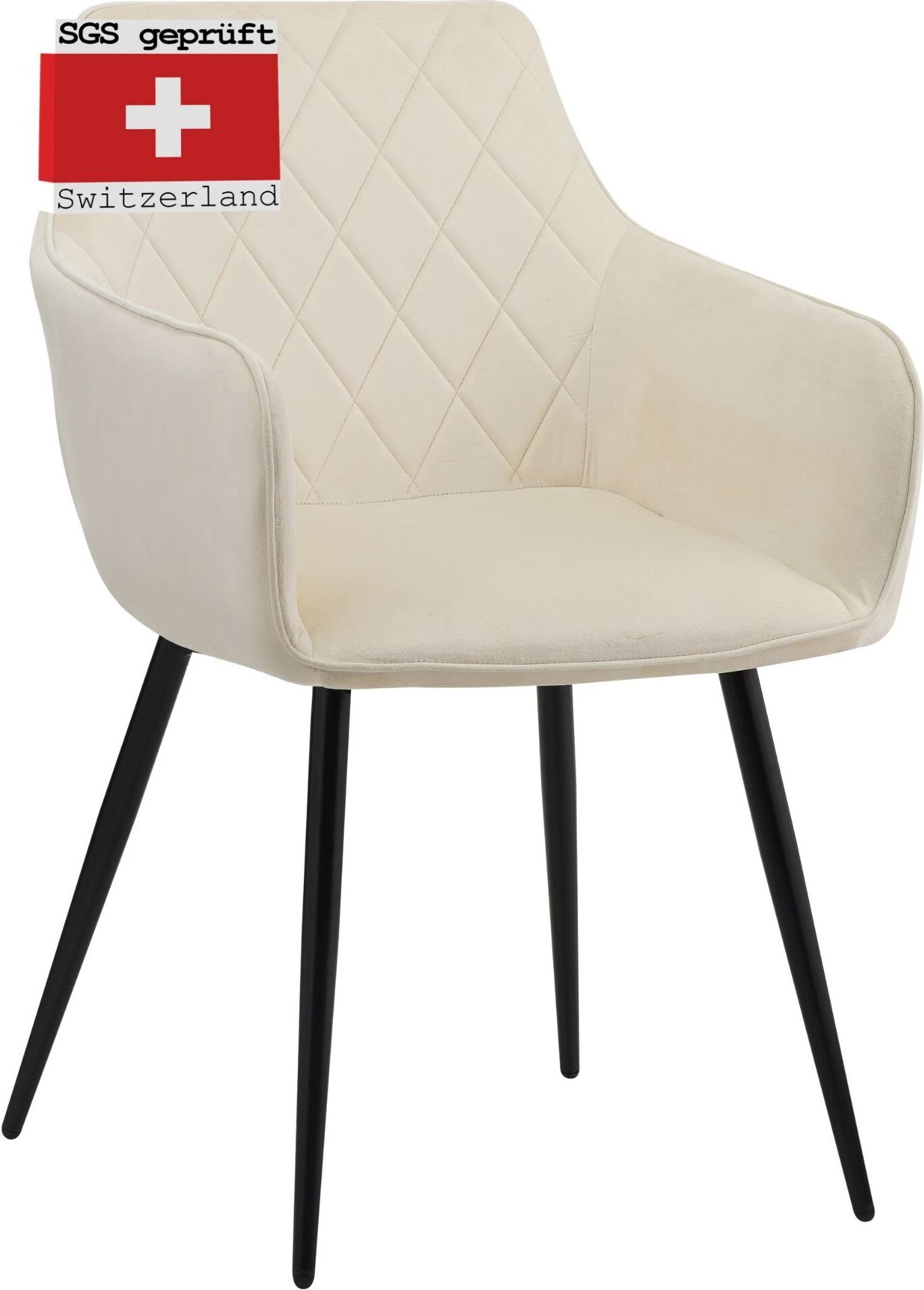 Krzesła do jadalni ALBATROS zestaw 1 SALO, beżowe - Nowoczesne i stylowe, wygodne krzesło tapicerowane - Eleganckie krzesło kuchenne, krzesło do jadalni lub krzesło do stołu w stylu retro