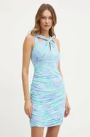 Sukienki - Guess sukienka FIORELLA kolor niebieski mini dopasowana W4GK29 KC7G0 - miniaturka - grafika 1