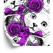 Tapety - Tapeta - Koty I Róże - miniaturka - grafika 1