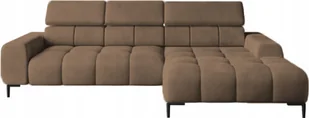 DomoHome Narożnik tapicerowany w kształcie litery L prawy bok 177x270 cm Narożnik z funkcją spania Sofa rozkładana Funkcja spania Małe 3 siedziska Regulowane zagłówki Regulowane siedzisko Brązowy - Sofy i kanapy - miniaturka - grafika 1