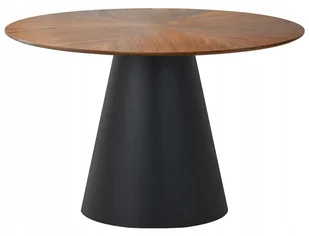 Stół Okrągły Angel fi120 cm Orzech/Czarny Nowoczesny Kuchnia Salon - Stoły - miniaturka - grafika 1