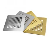 Akcesoria do armatury i ceramiki - NEW TRENDY AK-0019 Kratka odpływowa 13X13 GOLD polerowany - miniaturka - grafika 1