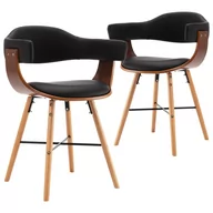 Krzesła - Krzesła do salonu 2 szt. czarne ekoskóra i gięte drewno kod: V-283137 - miniaturka - grafika 1