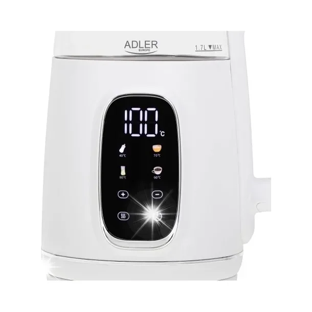 Czajnik elektryczny szklany LED 1,7L 2200W Regulacja temperatury Adler