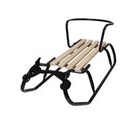 Sanki i ślizgacze - Matpol Sanki metalowe z oparciem czarny GAWO-70573 - miniaturka - grafika 1