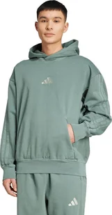 Bluza męska adidas A SZN W FL HD zielona JL6538 L - Bluzy męskie - miniaturka - grafika 1