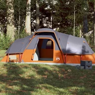 Namioty i tipi dla dzieci - The Living Store Namiot rodzinny - 11-os. - szaro-pomarańczowy - wodoszczelny - Namiot - miniaturka - grafika 1