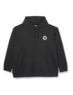 Bluzy męskie - Wrangler Męska bluza z kapturem z logo, Faded Black, XL - miniaturka - grafika 1