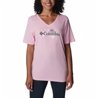Koszulki i topy damskie - Koszulka damska Columbia Bluebird Day Relaxed V Neck wild rose heather - L - miniaturka - grafika 1