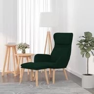 Fotele - Lumarko Fotel z podnóżkiem, ciemnozielony, obity aksamitem! - miniaturka - grafika 1