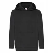 Bluzy dla dziewczynek - Bluza Dziecięca Z Kapturem Hooded Sweat Czarny r. 14-15(164) - miniaturka - grafika 1