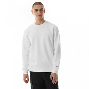 Męska bluza dresowa nierozpinana bez kaptura Champion Crewneck Hooded Sweatshirt - biała - CHAMPION - Bluzy sportowe męskie - miniaturka - grafika 1