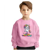 Bluzy dla dziewczynek - BLUZA DZIECIĘCA JEDNOROŻEC UNICORN TĘCZA 134-140 DLA CHŁOPCA DZIEWCZYNKI - miniaturka - grafika 1
