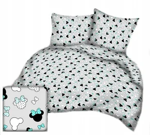 pościel bawełna lux 200x200 + 2 poszewka B 255-11 miki kokardy mięta-szare - Pościel pościel bawełna lux 200x200 + 2 poszewka B 255-11 miki kokardy mięta-szare - Pościel - miniaturka - grafika 1