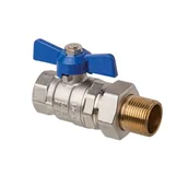 Zawory i kraniki - Zawór kulowy ze śrubunkiem typ ciężki z pokrętłem motylkowym 1/2" GW/GZ Invena Prov - miniaturka - grafika 1