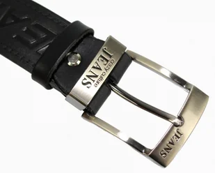 Pasek Skórzany PAS-MAX (PL) Tłoczony Napis "JEANS" Skóra Licowa EXTRA 40 mm Czarny - Paski - miniaturka - grafika 7