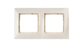 Klawisze i ramki - Kontakt Simon Kontakt_Simon Ramka 2-krotna PREMIUM do puszek karton-gips IP20 / IP44 krem DRK2/41 - miniaturka - grafika 1