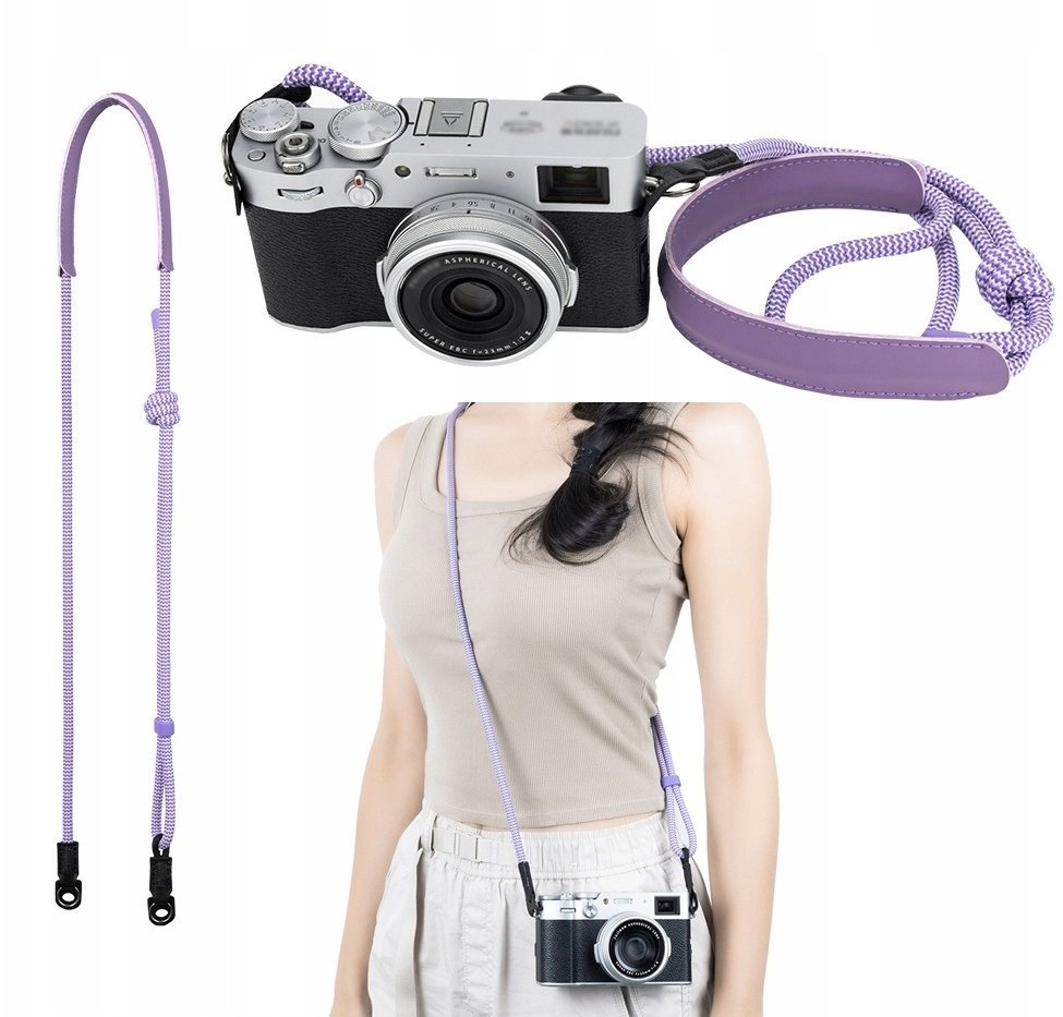 Pasek Na Szyję Ramię Do Aparatu Retro Kodak Agfa Leica Fujifilm Canon Nikon / Cpc-lps / Fioletowy