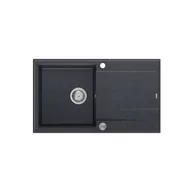 Zlewozmywaki - QUADRON Zlewozmywak EVAN 111 czarny, elementy stalowe, k.pneum. HCQE8650U8_BS_P2O0 - miniaturka - grafika 1