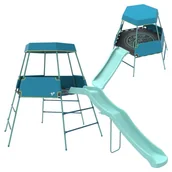 Place zabaw - TP Toys Metalowa Rama Wspinaczkowa Ogrodowa Wieża Gimnastyczna Na Ogród Zjeżdżalnia Namiot - miniaturka - grafika 1