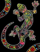 Kolorowanki, wyklejanki - Painting Velvet Kolorowanka welwetowa, gekon - miniaturka - grafika 1