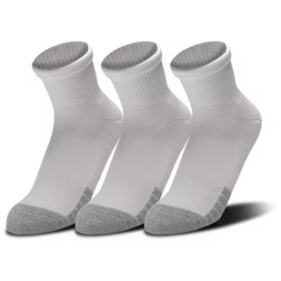 Under Armour, Skarpety treningowe Unisex (3-pack), Heatgear Quarter, 1353262-100, Białe, Rozmiar L - Skarpetki damskie - miniaturka - grafika 1